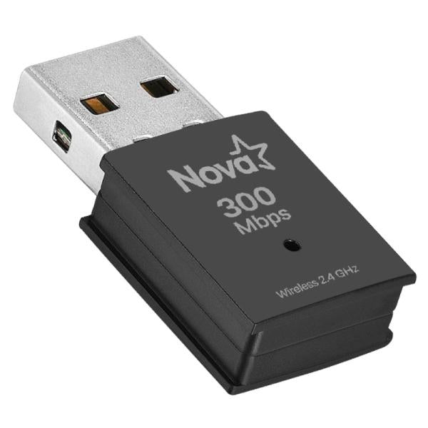 Adaptador WiFi USB NOVA UWF-800 300Mbps vista frontal completa