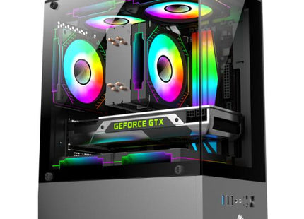 Case Eagle Warrior CG01J2RA001C Mini Tower vista frontal con panel lateral negro