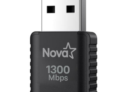 Adaptador WiFi USB Nova UWF-908 1300Mbps vista frontal con antena