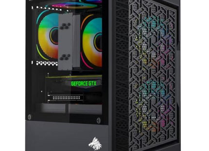 Case Eagle Warrior CG09J2RA001C Mini Tower negro vista frontal con panel lateral