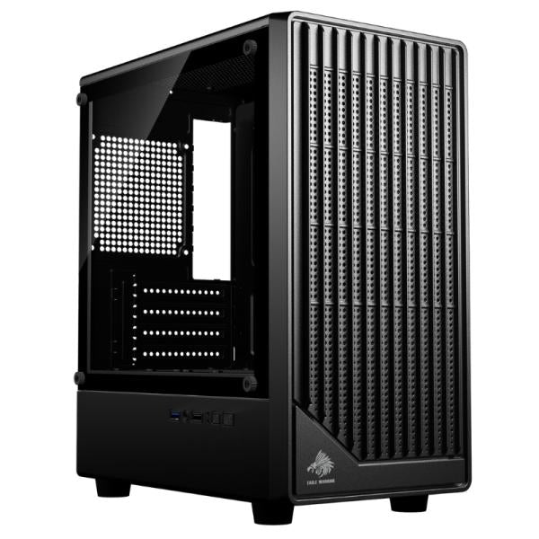 Case Eagle Warrior CG05ANRA001C Mini Tower vista frontal con panel lateral