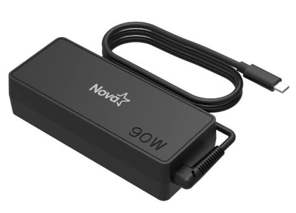 Cargador universal NOVA AD-709 90W USB-C color negro para laptop vista frontal