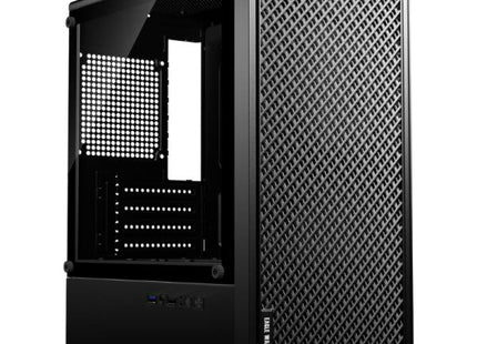 Case Eagle Warrior CG12ANRA001C mini tower negro vista frontal con panel lateral