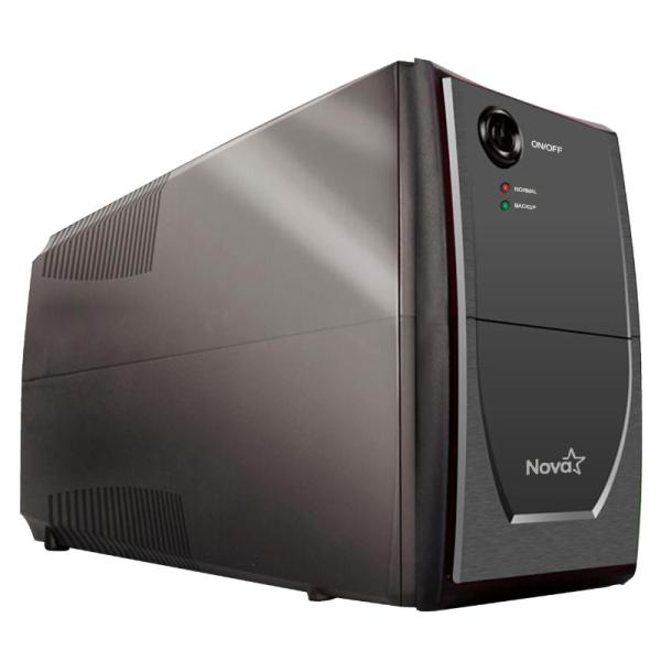 UPS NOVA UP-635 1000VA color negro vista frontal con pantalla LED y 6 tomas de corriente