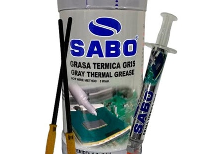GRASA TERMICA SABO THERMAL GREASE GREY 1.7GR CPU-GPU 5WMK ALTA CONDUCTIVIDAD 56-0184