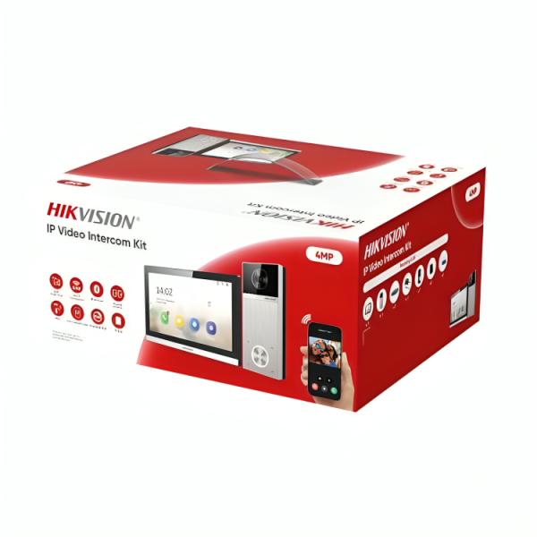 Kit videoportero Hikvision DS-KIS611-S gris con unidad exterior resistente IP65