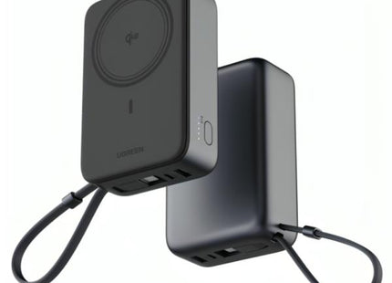 POWER BANK UGREEN PB567 20000MAH USB-C INALÁMBRICO MAGNÉTICO QI2 CARGA RÁPIDA 55450B NEGRO