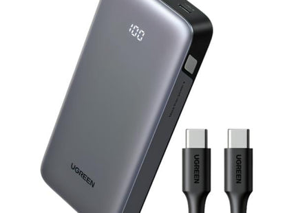 POWER BANK UGREEN PB526 10000MAH CABLE USB-C INTEGRADO CARGA RÁPIDA 20W 75161B GRIS