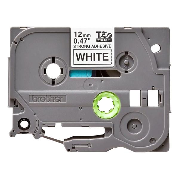 Cinta Brother TZeS231 12mm negro sobre blanco con adhesivo extra fuerte para rotuladoras P-touch