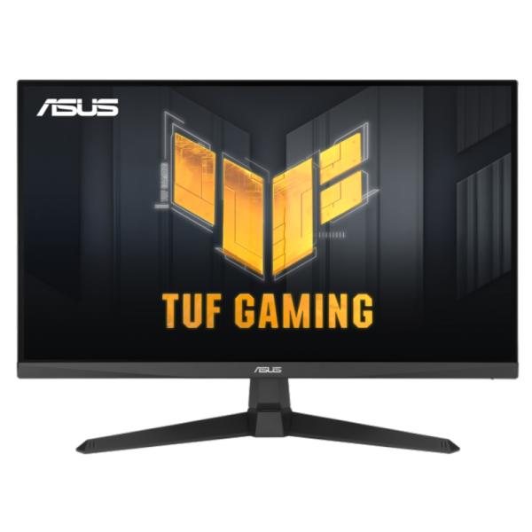 Monitor gaming ASUS TUF VG279Q3A 27 pulgadas vista frontal con pantalla encendida mostrando colores vibrantes