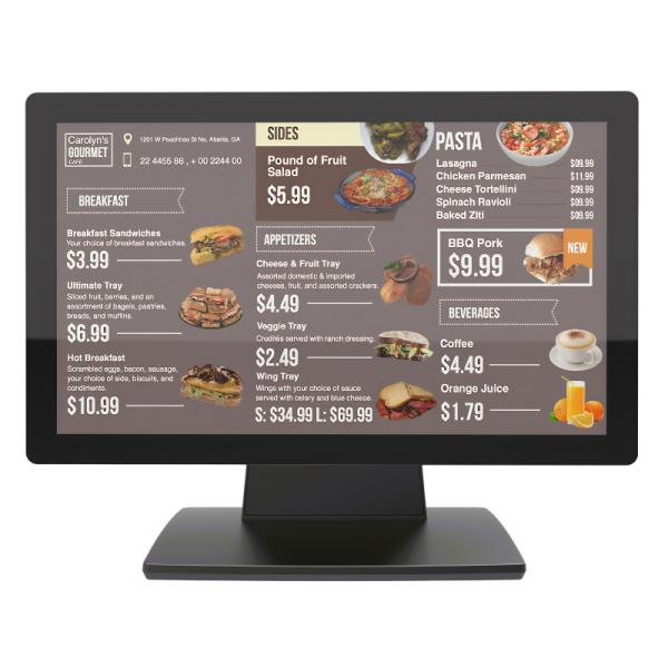 Monitor táctil Nova LM15S3XP001C 15.6 pulgadas vista frontal con pantalla encendida