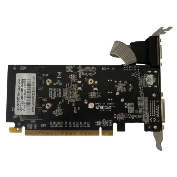 Tarjeta de video ARKTEK GeForce GT 730 4GB DDR3 vista frontal con ventilador y disipador