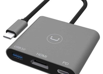 Hub USB 3.0 UNNO TEKNO HB1011GY color gris con 4 puertos de conexión