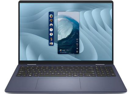 Laptop Dell Plus 16 pulgadas azul vista frontal con pantalla táctil encendida Costa Rica
