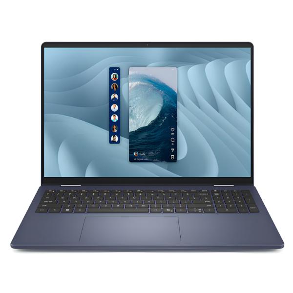 Laptop Dell Plus 16 pulgadas azul vista frontal con pantalla táctil encendida Costa Rica