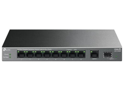 SWITCH TP LINK LS1210GP 8 POE+ + 1 RJ45 + 1 SFP GIGABIT 10/100/1000 MBPS NO ADMINISTRABLE