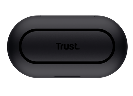 Audífonos Trust Nika Touch negros sobre fondo blanco vista completa