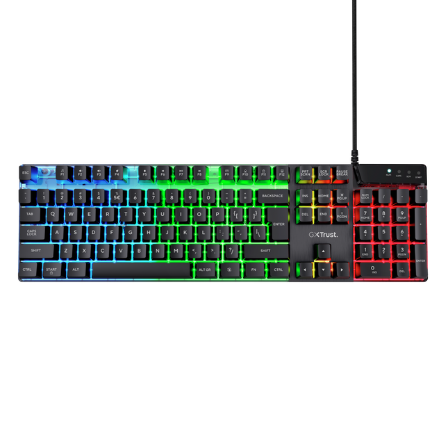 Teclado Gaming Trust Azor GXT 835 Iluminado Negro en Español, 23823