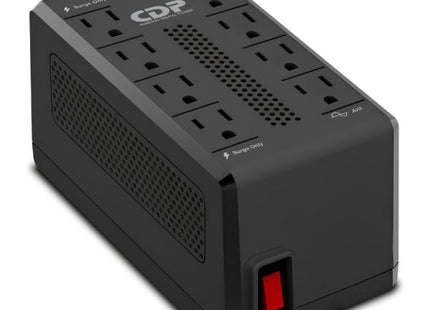 REGULADOR DE VOLTAJE CDP RAVR1408 1400VA/700W 8 TOMAS 80 150V REGULACIÓN AUTOMÁTICA NEGRO