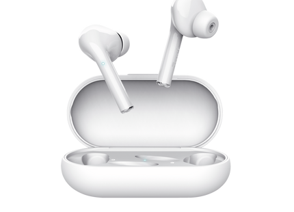 Audífonos Trust Nika Touch Bluetooth 23705 en su estuche de carga