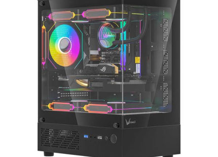 CASE FORMULA V LINE CRISTAL Z1CM PLUS AR MINI TORRE 3 ABANICOS ARGB DE 120 MM ACERO SPCC 4711401667148 NEGRO
