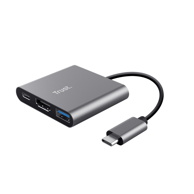 Hub Trust Dalyx Adaptador 3 en 1 USB-C a HDMI + USB-A + USB-C 100W, 23772