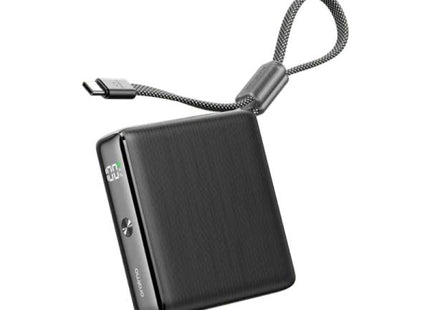 POWER BANK ORAIMO POGRAPHITE OPB-7103C 10000 MAH CARGA RÁPIDA BIDIRECCIONAL DE 22.5 W CABLE USB-C INTEGRADO Y CARGA DE 3 DISPOSITIVOS NEGRO