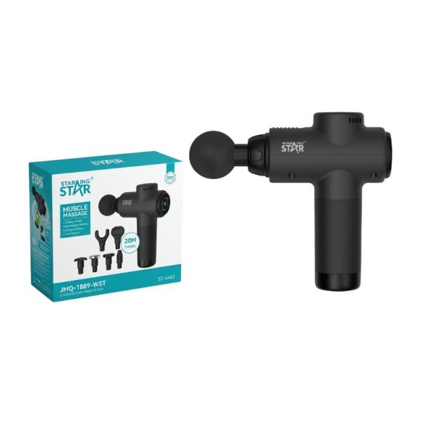Winning Star Pistola de Masaje Percusiva 20W Negro, ST-6403
