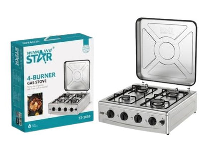 Cocina de gas Winning Star ST-9658 de 4 quemadores color plateado