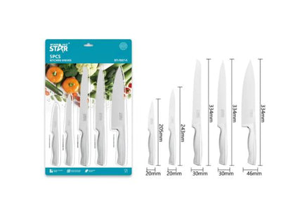 Kit de cuchillos Winning Star ST-7807-5 de 5 piezas color plateado