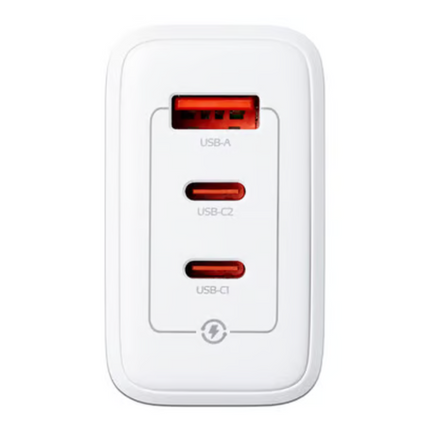 Cargador de Pared ADATA GaN 65W | 2x USB-C PD 3.0 | 1x USB-A QC 3.0 | Blanco | CHARGERU-0653-QCPDWH
