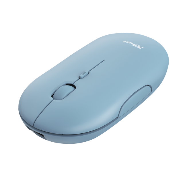 Mouse Trust Puck Ultrafino Inalámbrico Recargable Azul, 24126