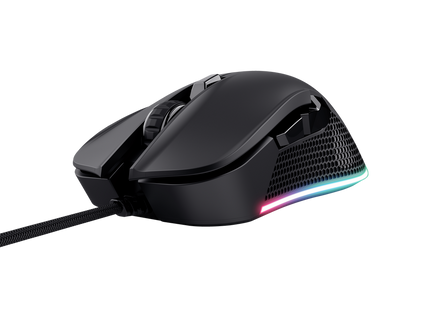 Mouse Trust GXT 922 Ybar vista inferior mostrando sensor óptico gaming