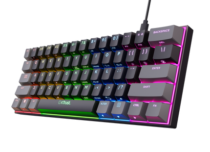 Teclado gaming Trust GXT 867 Acira formato compacto 60% con teclas retroiluminadas