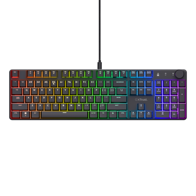 Teclado Trust GXT 866 Torix Premium Mecánico Gaming en Inglés, 24910
