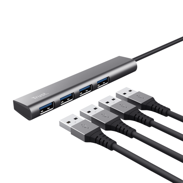 Hub Trust Halyx Adaptador de USB-C a 4 Puertos USB-A, 24948