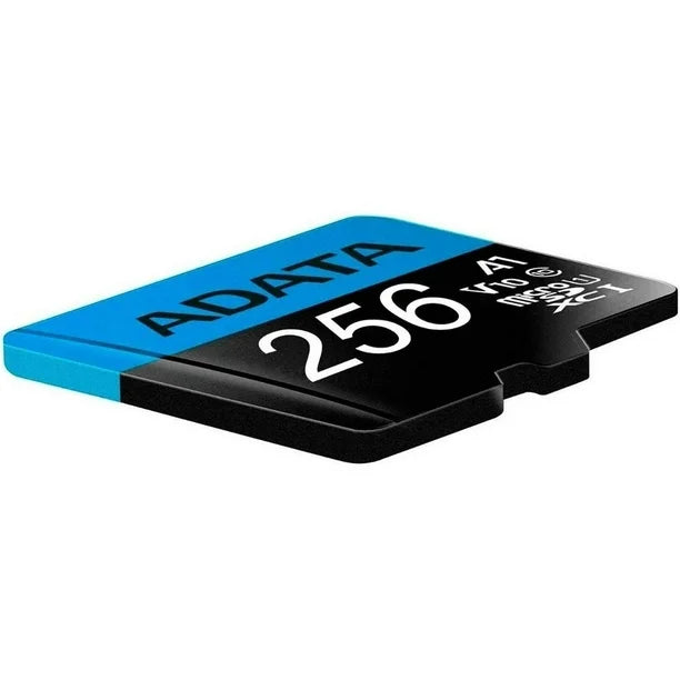 Memoria Micro SD ADATA | 256GB | Clase 10 | UHS-I U1 A1 | 100MB/s lectura | Con adaptador SD