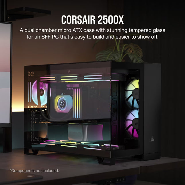 Case Gaming Corsair 2500X | Media Torre | Doble Cámara | Vidrio Templado | Black