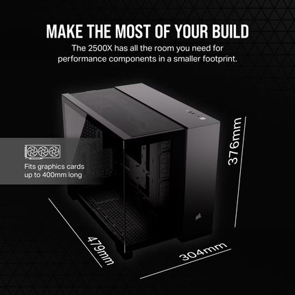 Case Gaming Corsair 2500X | Media Torre | Doble Cámara | Vidrio Templado | Black