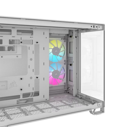 Case Gaming Corsair 2500X RGB White | Media Torre | Doble Cámara | Vidrio Templado | iCUE Link RX RGB