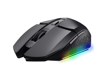 Detalle de botones laterales programables del mouse Trust GXT 112 gaming
