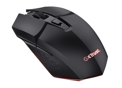 Vista diagonal del conjunto completo Trust GXT 112 Felox mouse y mousepad gaming