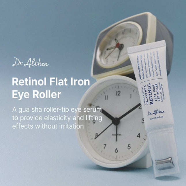 Dr. Althea Rodillo Contorno de Ojos Retinol Flat Iron - aplicador rodillo de cerca