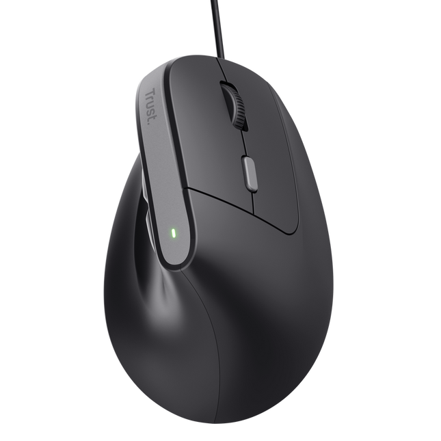 Mouse Trust Bayo II Ergonómico Vertical Alámbrico Negro, 25144