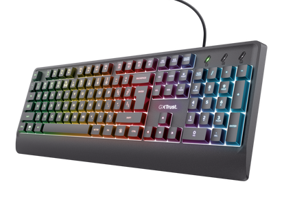 Teclado gaming Trust GXT 792 con iluminación LED multicolor resistente a derrames