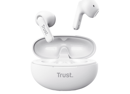 Audífonos Trust Yavi 25173 blancos con estuche de carga