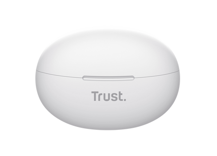 Packaging completo Trust Yavi audífonos Bluetooth blancos