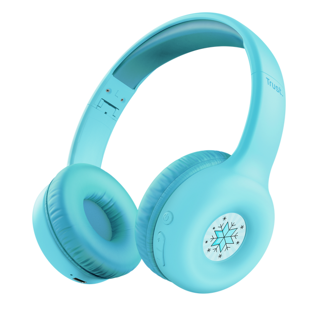 Headset Trust Nouna 25275 auriculares inalámbricos infantiles color azul vista frontal