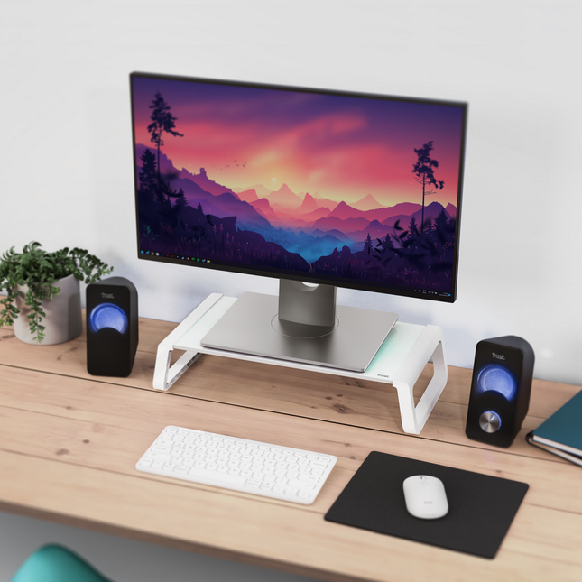 Soporte Trust para Monitor de Cristal Templado Blanco, 25351