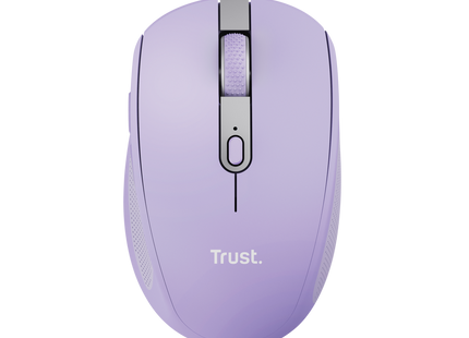 Mouse Trust Ozaa inalámbrico lila compacto vista frontal